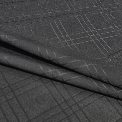 D&J BLACK CHECK WOOL BLENDED SUITING