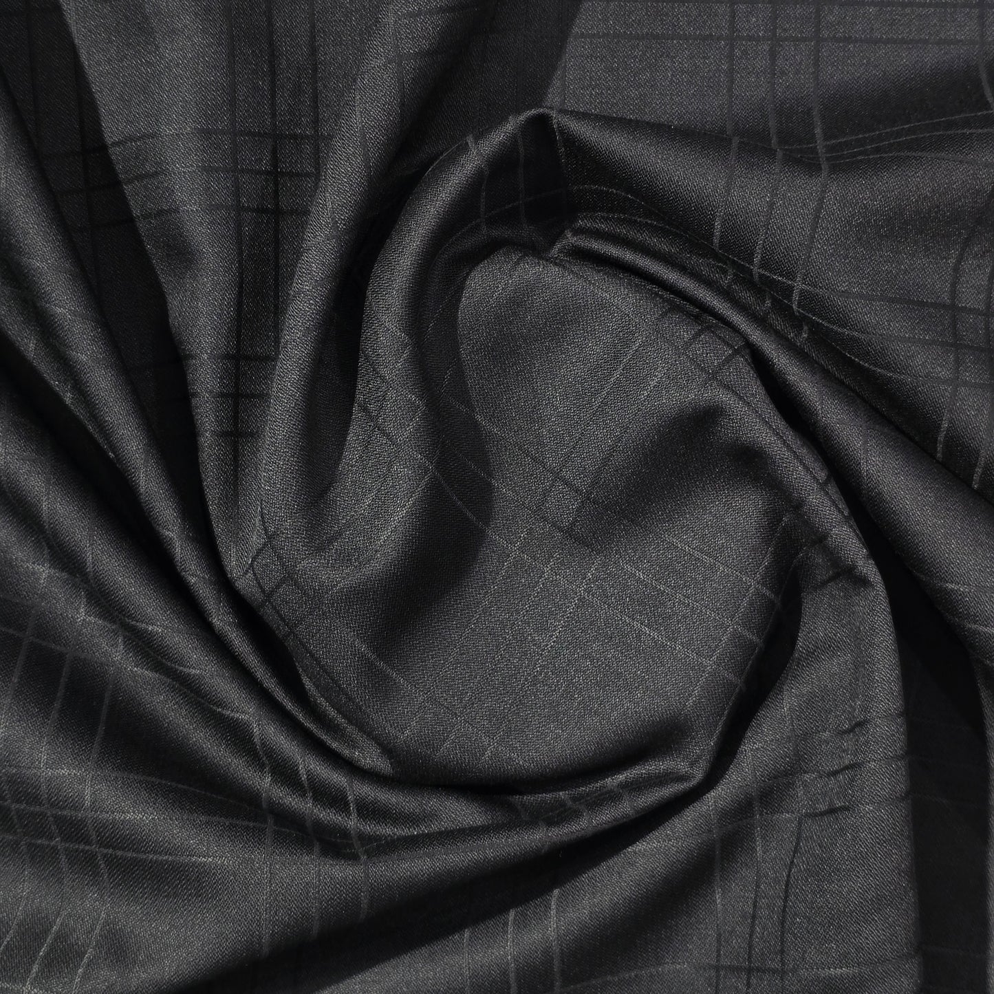 D&J BLACK CHECK WOOL BLENDED SUITING