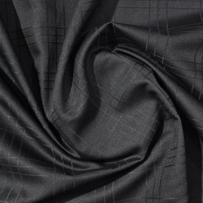 D&J BLACK CHECK WOOL BLENDED SUITING