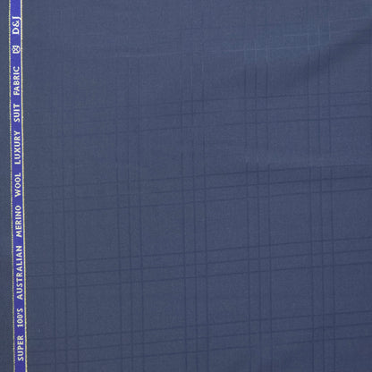 D&J BLUE CHECKES WOOL BLENDED SUITING