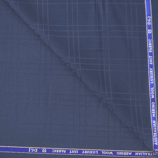 D&J BLUE CHECKES WOOL BLENDED SUITING