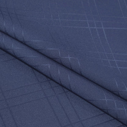 D&J BLUE CHECKES WOOL BLENDED SUITING