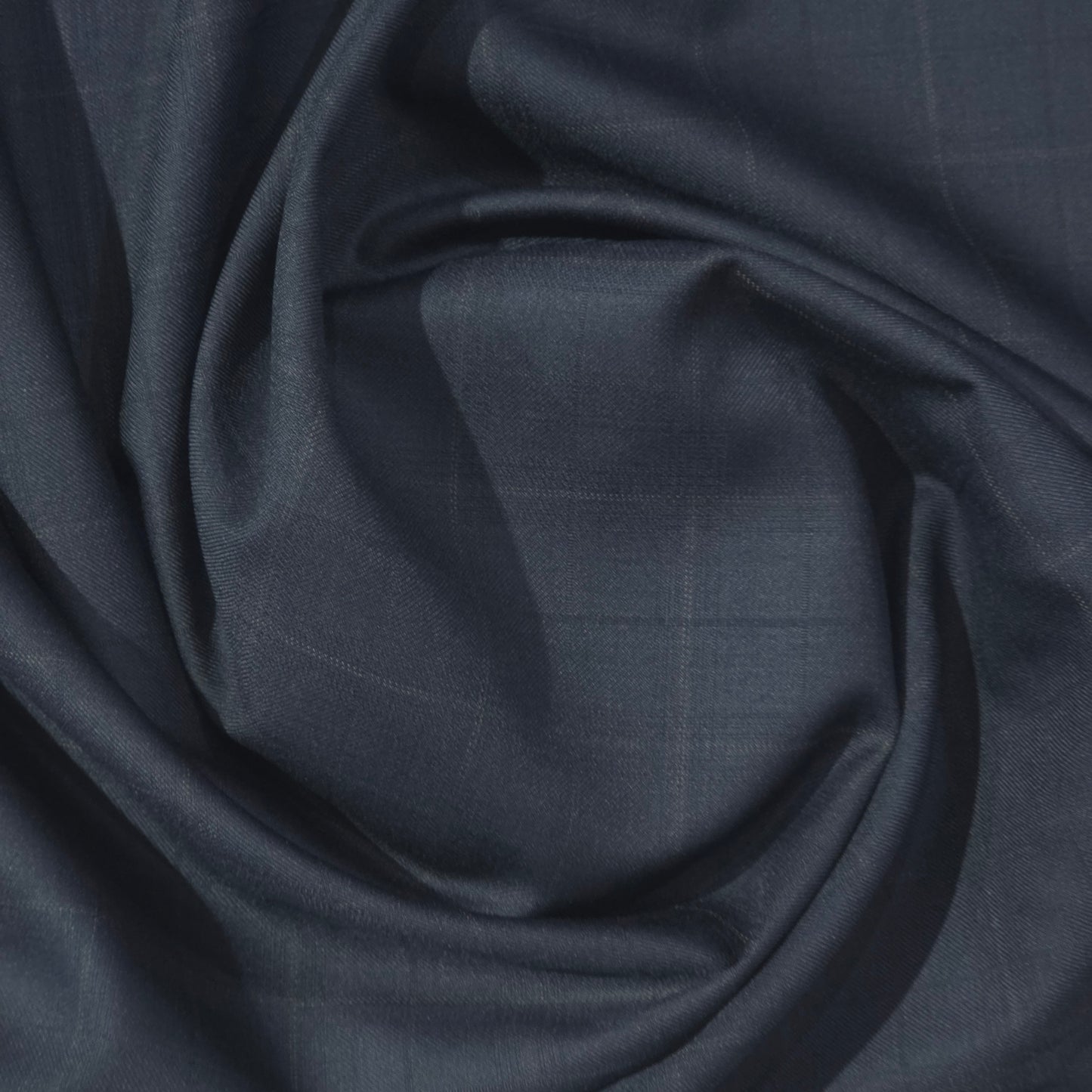 D&J NAVY BLUE CHECKS WOOL BLENDED SUIT LENGTH