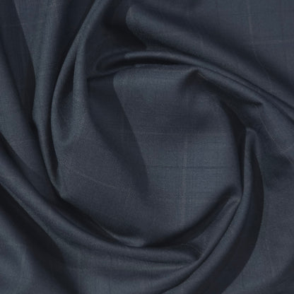 D&J NAVY BLUE CHECKS WOOL BLENDED SUIT LENGTH