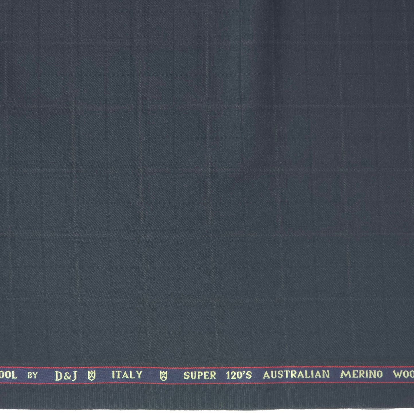 D&J NAVY BLUE CHECKS WOOL BLENDED SUIT LENGTH