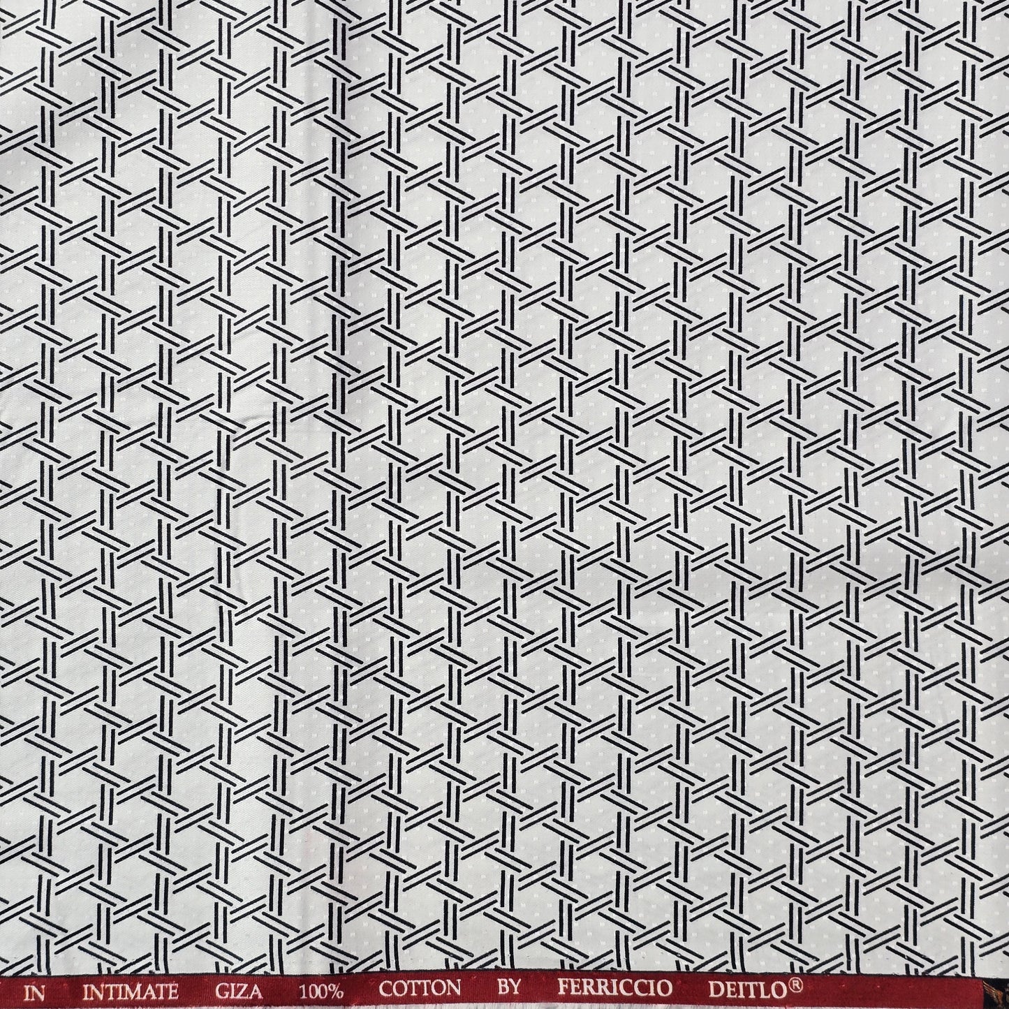 FERRICCIO DEITLO WHITE WITH BLACK PRINT SHIRTING