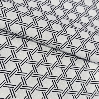 FERRICCIO DEITLO WHITE WITH BLACK PRINT SHIRTING