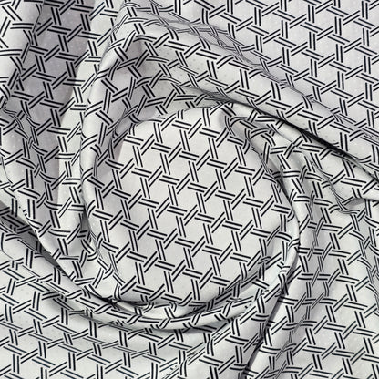 FERRICCIO DEITLO WHITE WITH BLACK PRINT SHIRTING