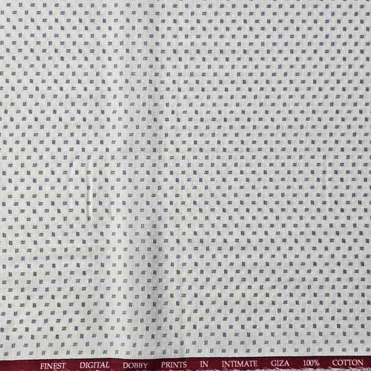 FERRICCIO DEITLO CREAM WITH BLUE PRINT SHIRTING