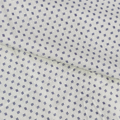 FERRICCIO DEITLO CREAM WITH BLUE PRINT SHIRTING