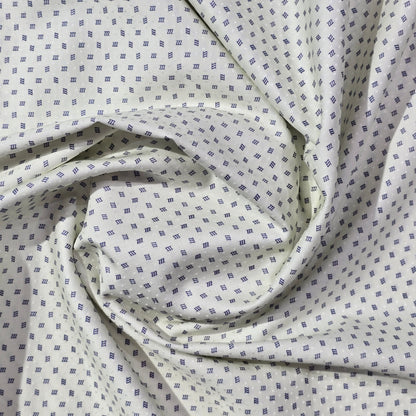 FERRICCIO DEITLO CREAM WITH BLUE PRINT SHIRTING