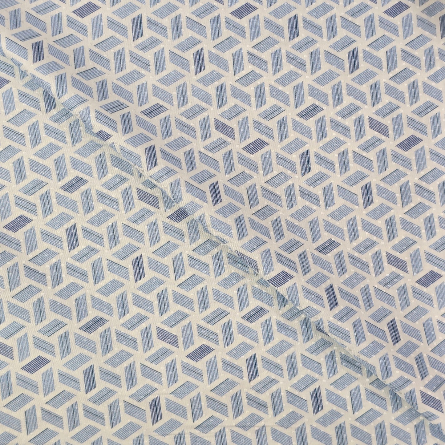 FERRICCIO DEITLO WHITE WITH SKY BLUE PRINT SHIRTING