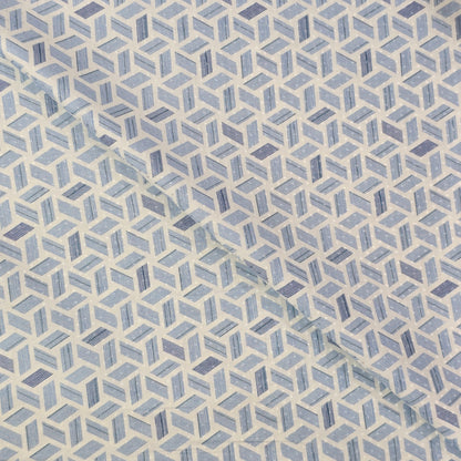 FERRICCIO DEITLO WHITE WITH SKY BLUE PRINT SHIRTING
