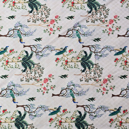 NEMSSIS PEACH PRINTED PURE COTTON  KURTA FABRIC