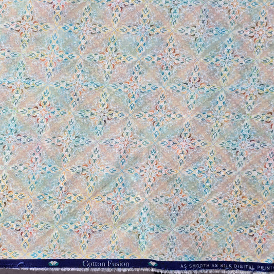 NEMSSIS MULTI COLOUR PRINT TERRY COTTON SHIRTING