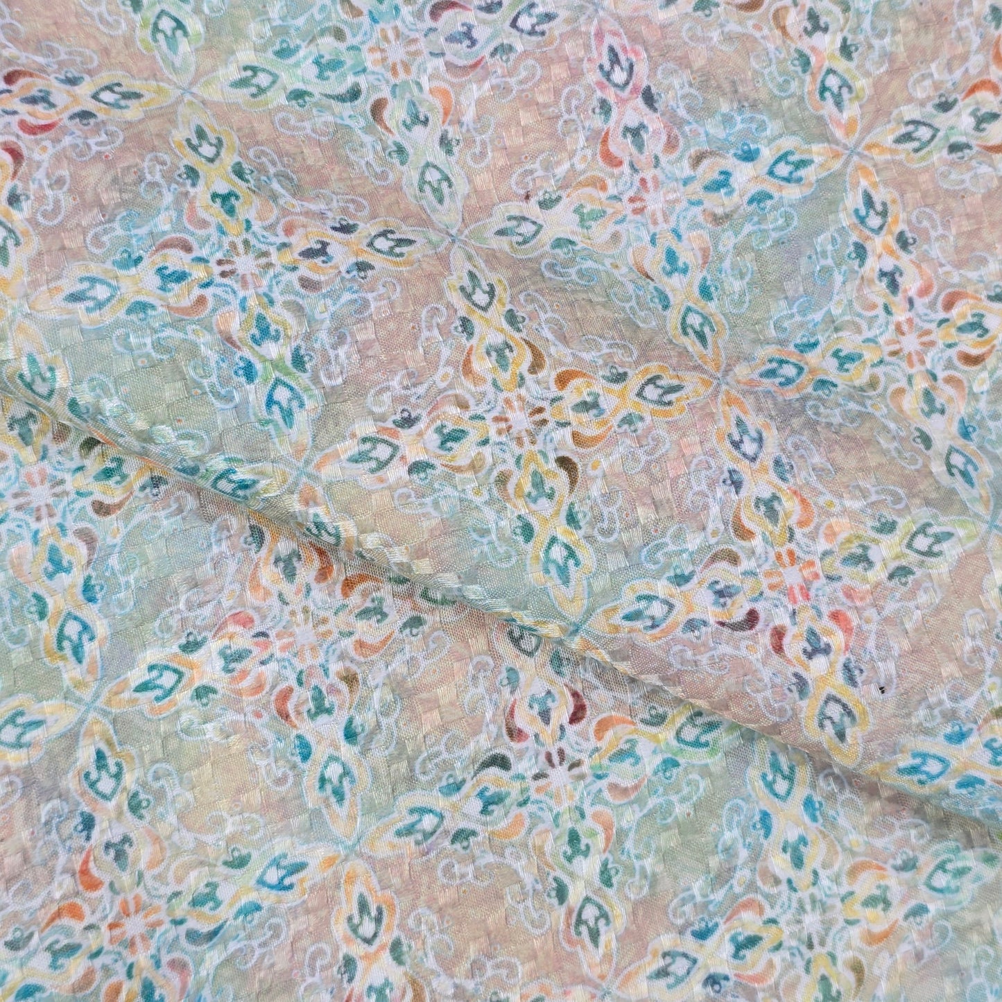 NEMSSIS MULTI COLOUR PRINT TERRY COTTON SHIRTING