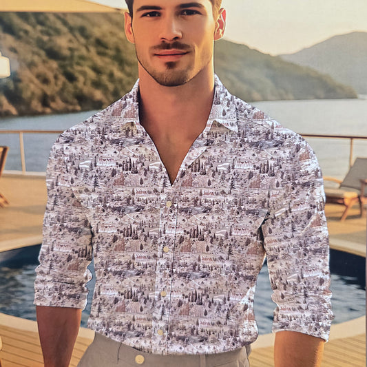 D&J BEIGE PRINTED SHIRTING