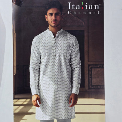 ITALIAN CHANNEL WHITE PRINTED FABRIC