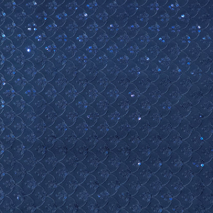 D&J TEAL EMBROIDERED FABRIC