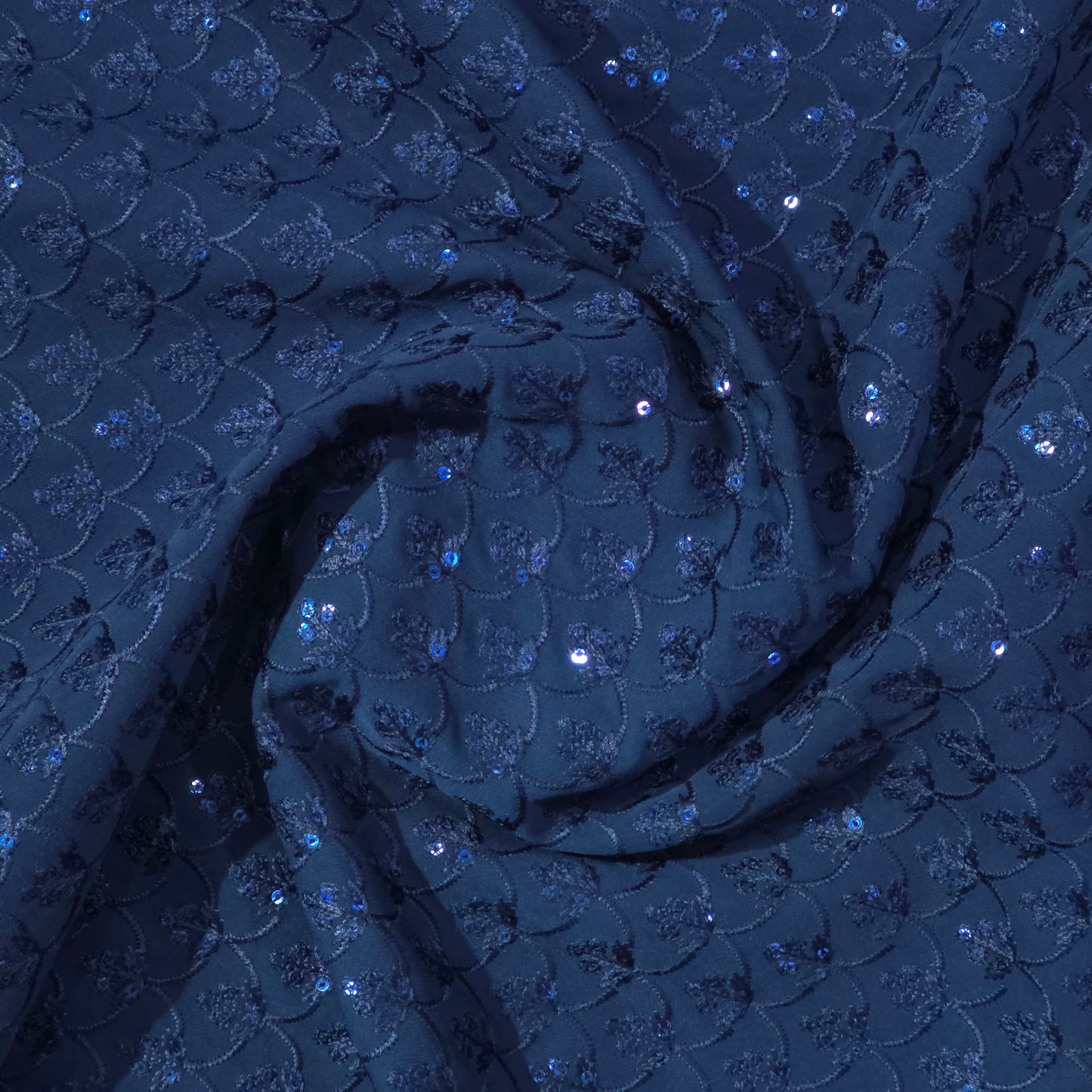 D&J TEAL EMBROIDERED FABRIC