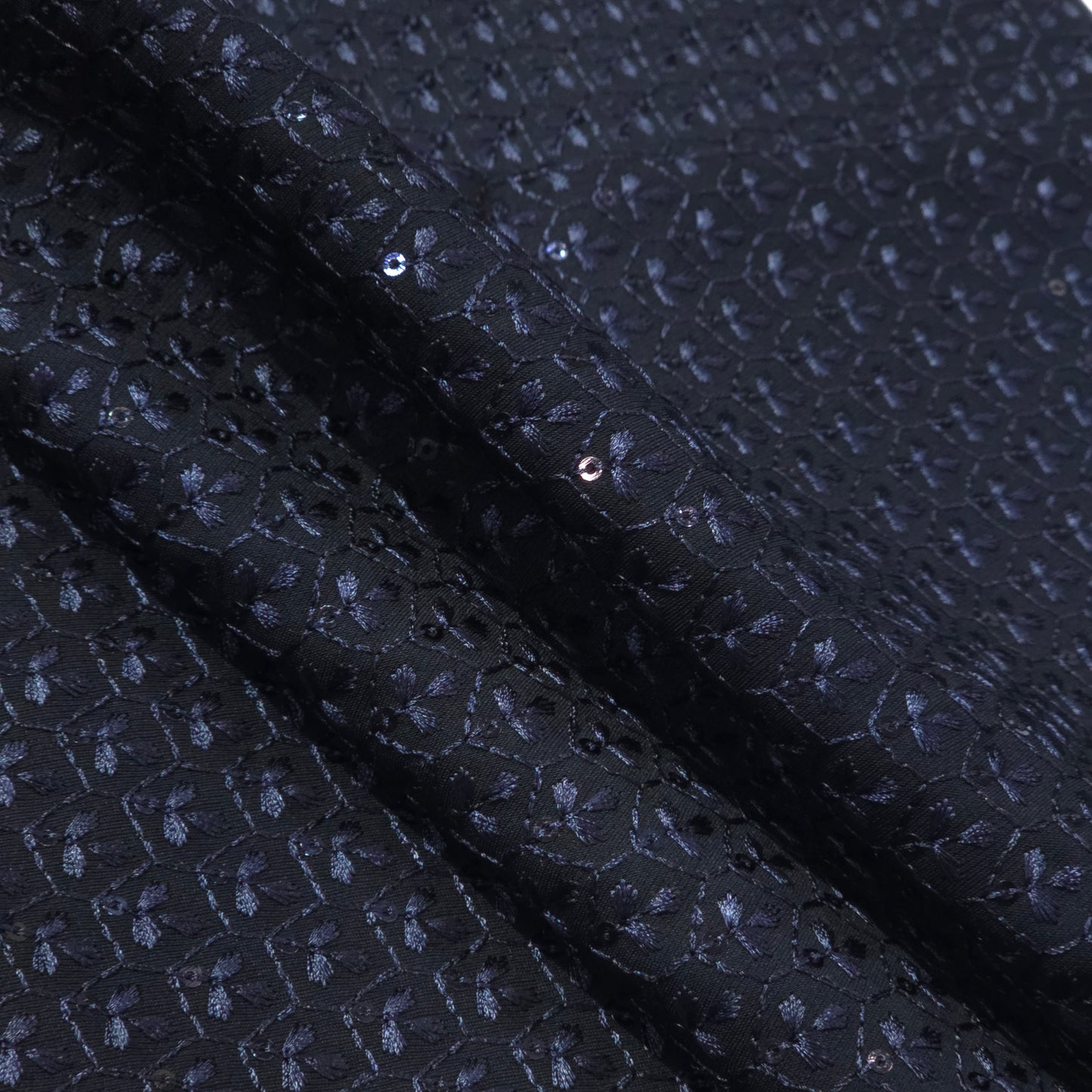 D&J BLACK EMBROIDRED FABRIC