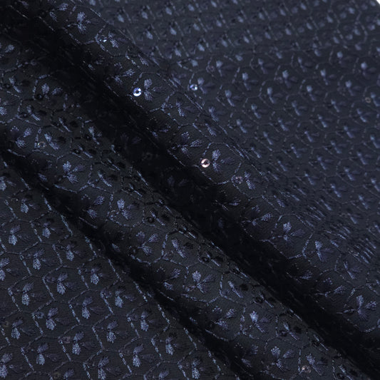 D&J BLACK EMBROIDRED FABRIC