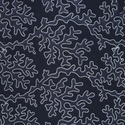 MITVA JAPANESE NAVY BLUE EMBROIDRED FABRIC