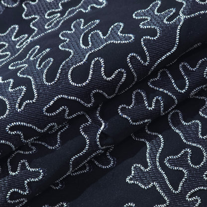 MITVA JAPANESE NAVY BLUE EMBROIDRED FABRIC