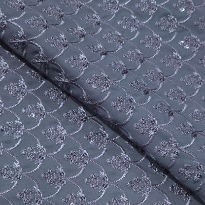 D&J GREY EMBROIDRED FABRIC