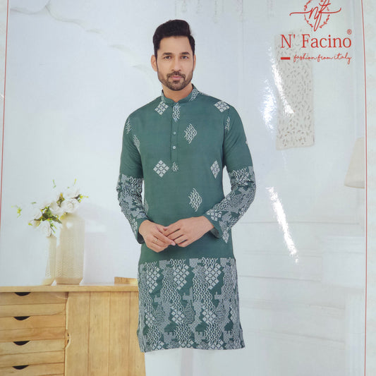 GREEN EMBROIDRED KURTA FABRIC