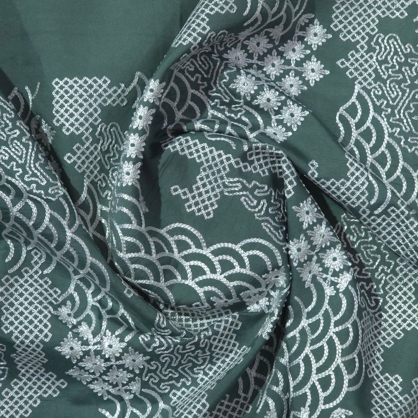 GREEN EMBROIDRED KURTA FABRIC