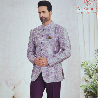 LILAC JACQUARD ETHINIC FABRIC