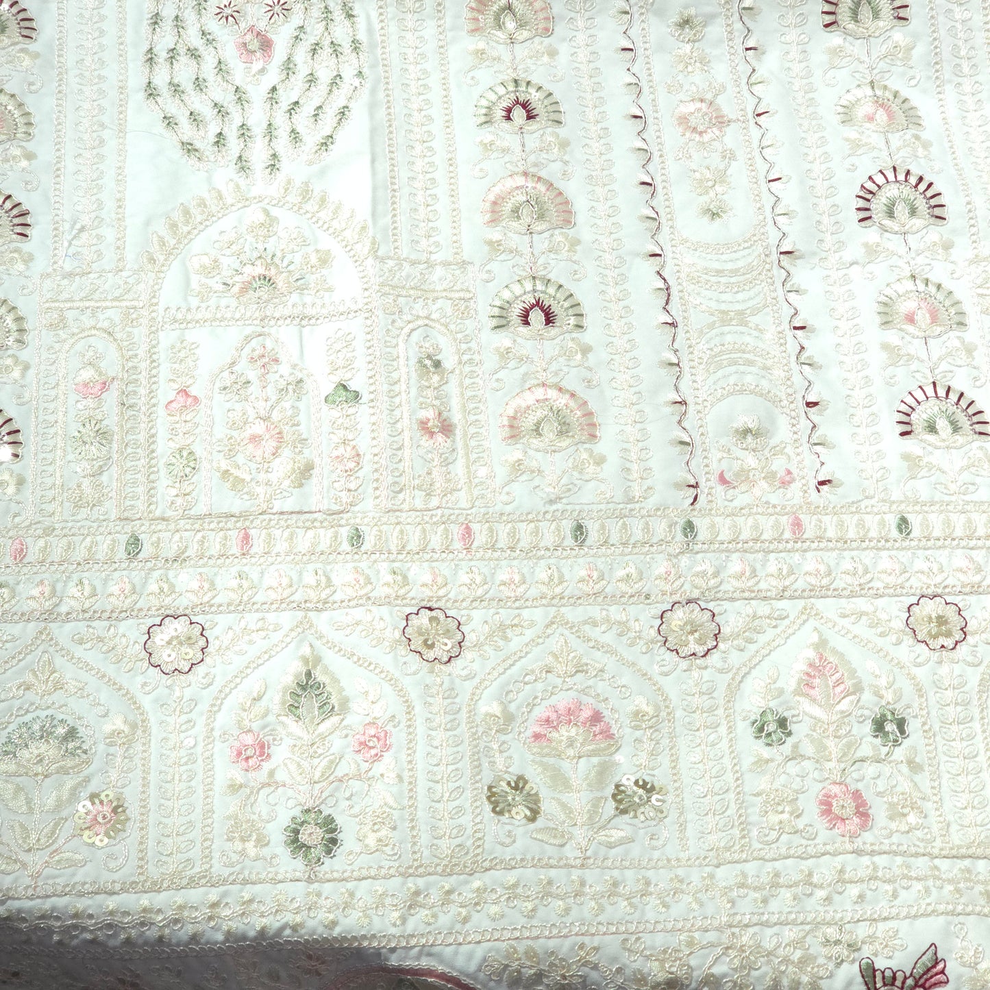 CREAM EMBROIDRED EHTNIC FABRIC