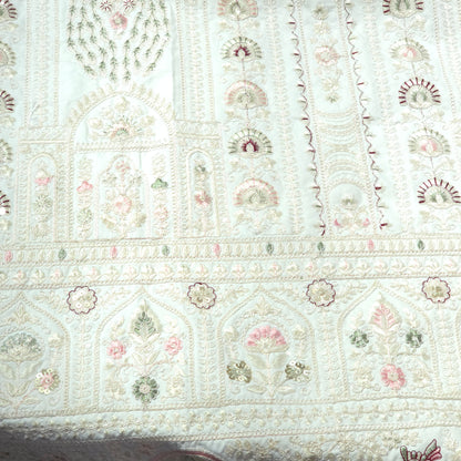 CREAM EMBROIDRED EHTNIC FABRIC