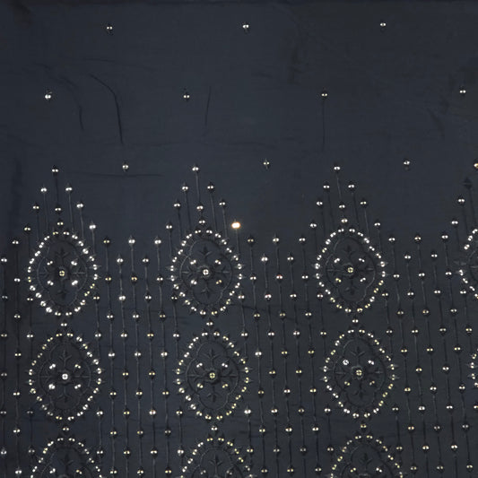 BLACK EMBROIDRED FABRIC