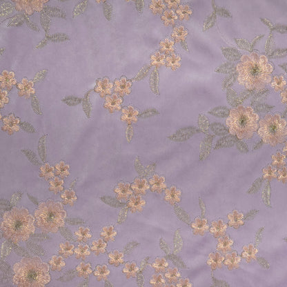 ABSOLUTO VELVET MAUVE EMBROIDRED FABRIC