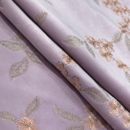 ABSOLUTO VELVET MAUVE EMBROIDRED FABRIC