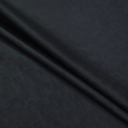 ABSOLUTO WOOL BLENDED BLACK CHECKS FABRIC