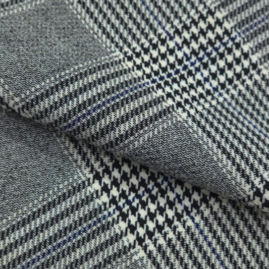 ABSOLUTO GREY CHECKS TWEED FABRIC