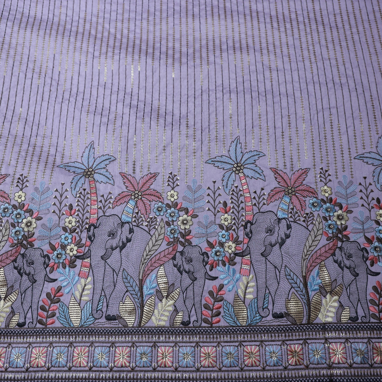 ABSOLUTO PURPLE EMBROIDERD INDOWESTERN/KURTA FABRIC