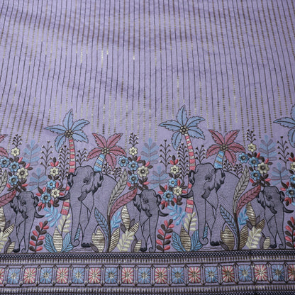 ABSOLUTO PURPLE EMBROIDERD INDOWESTERN/KURTA FABRIC
