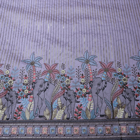 ABSOLUTO PURPLE EMBROIDERD INDOWESTERN/KURTA FABRIC