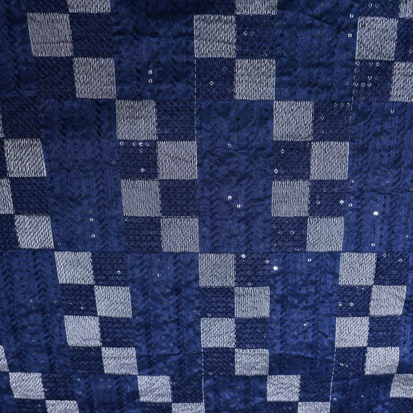 ABSOLUTO  BLUE EMBROIDERD INDOWESTERN FABRIC