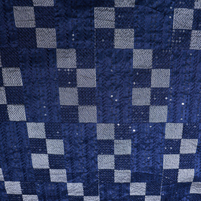 ABSOLUTO  BLUE EMBROIDERD INDOWESTERN FABRIC