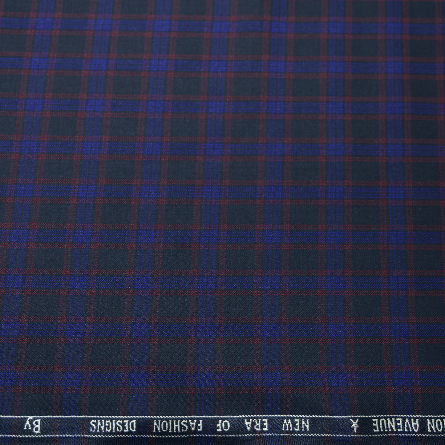 GRADO BLACK WITH RED & BLUE CHECKS SUITING