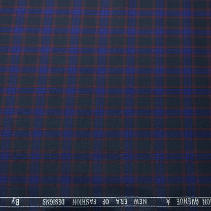 GRADO BLACK WITH RED & BLUE CHECKS SUITING