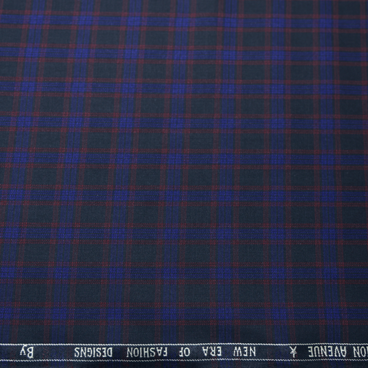 GRADO BLACK WITH RED & BLUE CHECKS SUITING