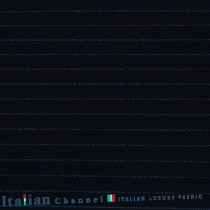 ITALIAN CHANNEL BLACK STRIPS SUITING