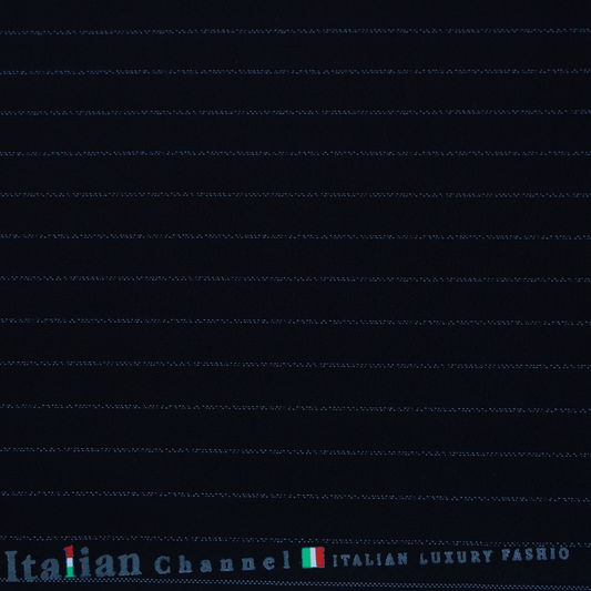 ITALIAN CHANNEL BLACK STRIPS SUITING
