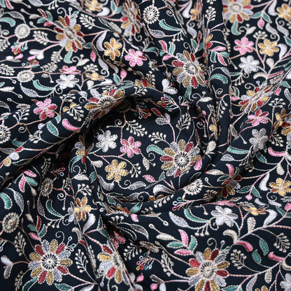 ABSOLUTO JAPANESE BLACK EMBROIDERD SHURG FABRIC